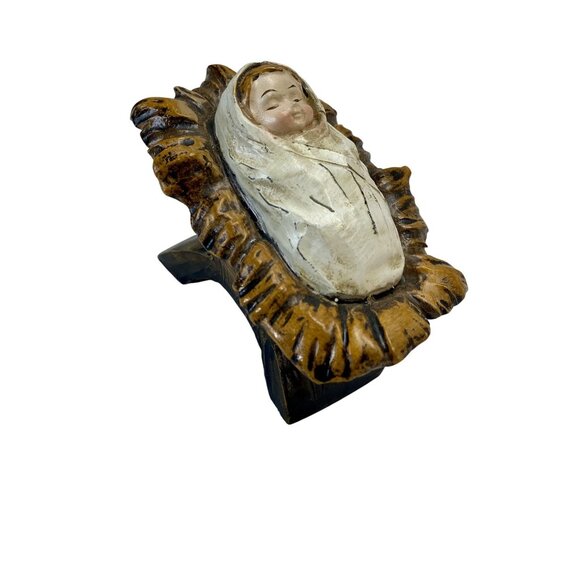 Vintage Chalkware Baby Jesus Figurine Nativity Christian Christmas - Picture 1 of 6
